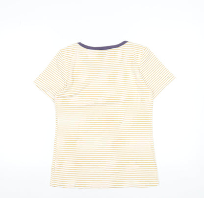 Womens UK Size 12 Arabella & Addison Yellow Ringer T-Shirt