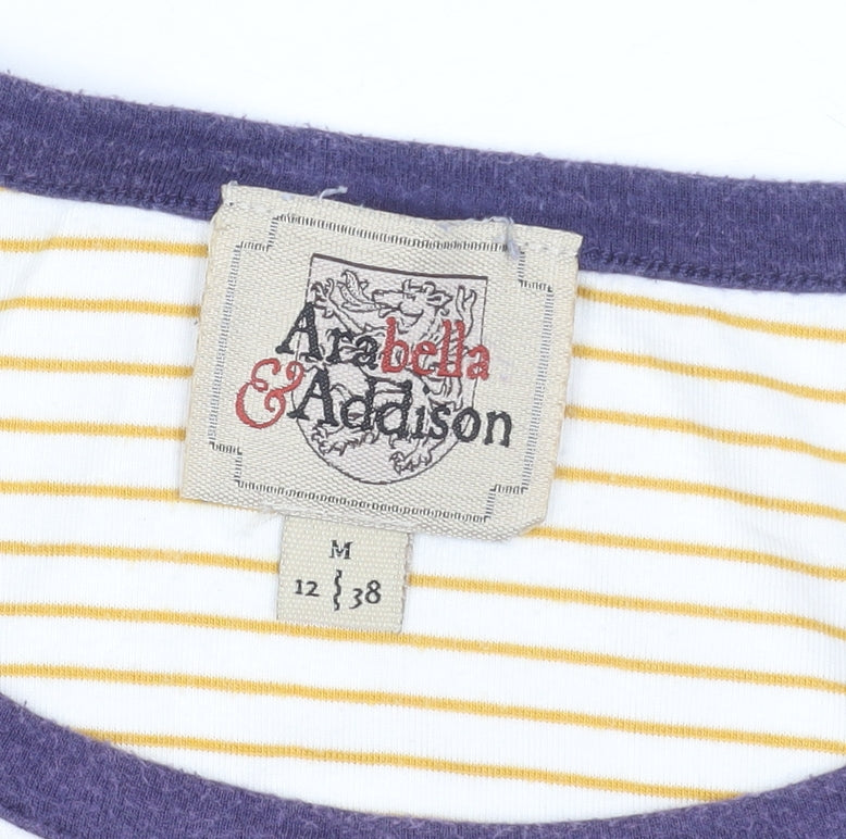 Womens UK Size 12 Arabella & Addison Yellow Ringer T-Shirt