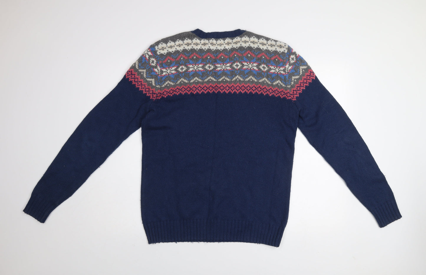 Frederik Anderson Copenhagen Men’s Blue Fair Isle Knit Jumper M