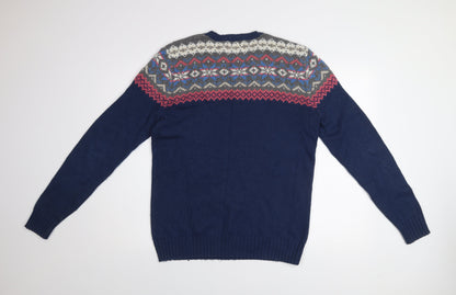 Frederik Anderson Copenhagen Men’s Blue Fair Isle Knit Jumper M
