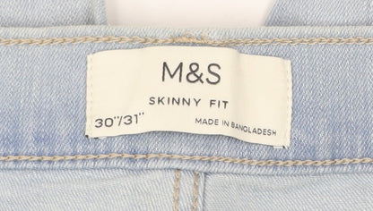 Marks and Spencer Men's Blue Skinny Jeans 30x31 Slim Fit Denim