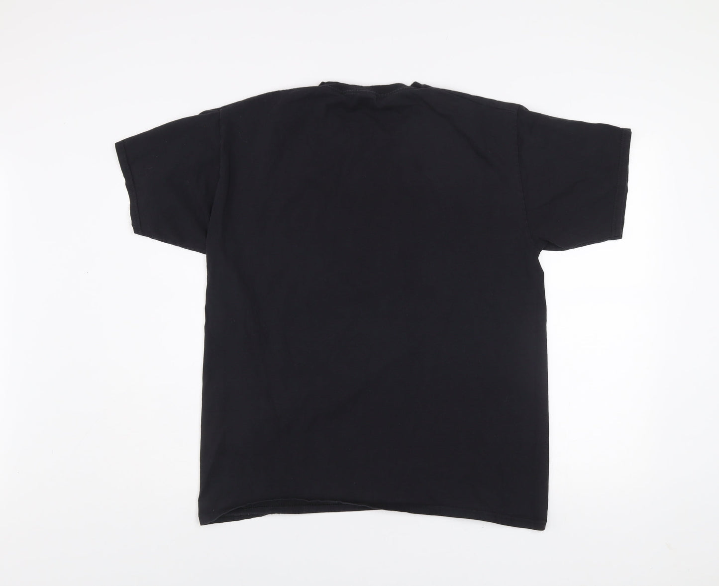 Fruit of the Loom Mens Black Art Graphic Cotton T-Shirt Size L