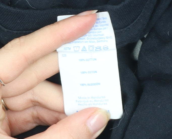 Port & Company Men's Black Anime Graphic Cotton T-Shirt Size M