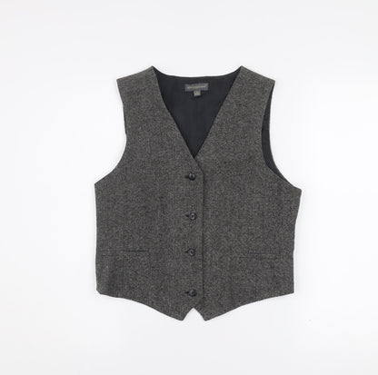 Atmosphere Women's Grey Wool Blend Suit Waistcoat Size 12 Classic Tailored Style