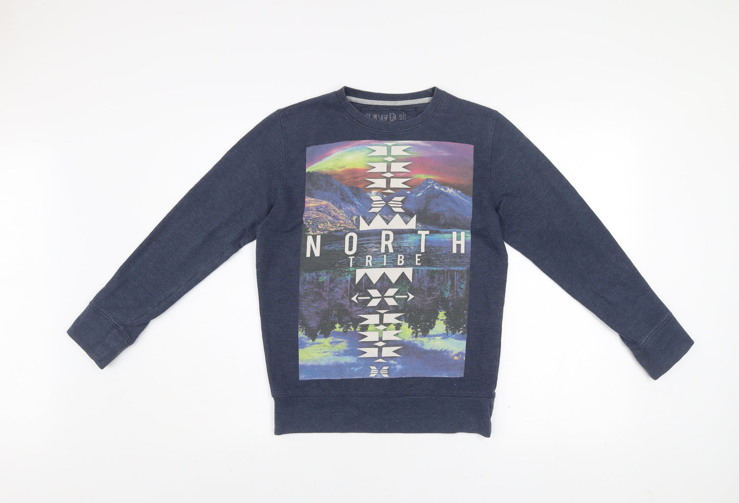 Sugar Rush Boys Blue Graphic Pullover Sweatshirt 10-11 Years Regular Fit