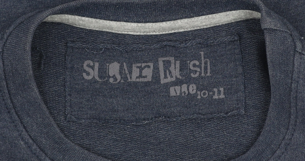 Sugar Rush Boys Blue Graphic Pullover Sweatshirt 10-11 Years Regular Fit