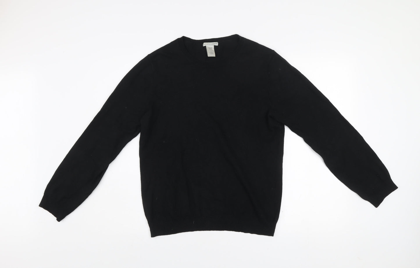 GAP Men's Black Cotton Cashmere Crew Neck Jumper Size M