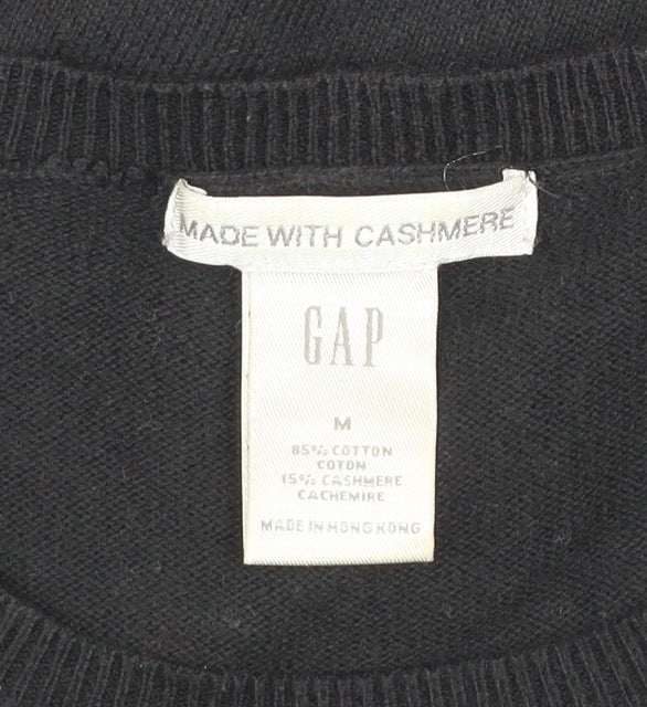 GAP Men's Black Cotton Cashmere Crew Neck Jumper Size M