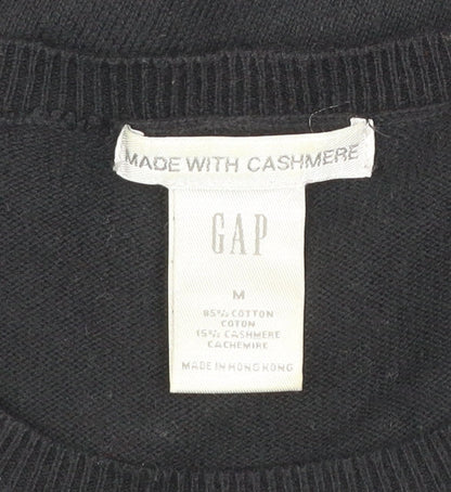 GAP Men's Black Cotton Cashmere Crew Neck Jumper Size M