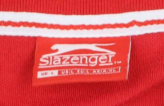 Slazenger Men's Red Regular Fit Polo Shirt Size L Cotton Blend
