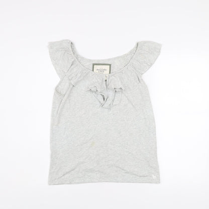 Abercrombie & Fitch Women's Grey Ruffle Camisole Top Size L