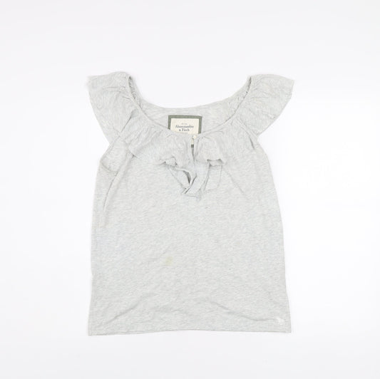 Abercrombie & Fitch Women's Grey Ruffle Camisole Top Size L