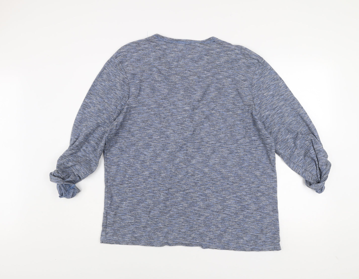 RJR John Rocha Men’s Blue Cotton Henley Long Sleeve Shirt XL