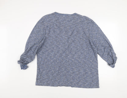 RJR John Rocha Men’s Blue Cotton Henley Long Sleeve Shirt XL
