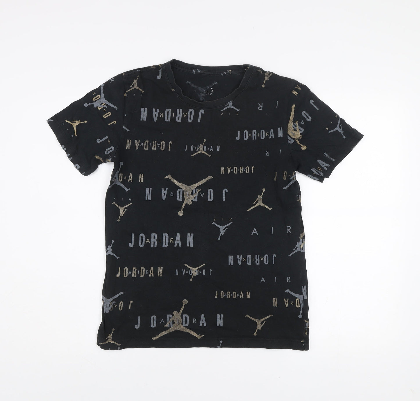 Nike Jordan Boys Black XL 13-15 yrs Graphic Print Cotton T-Shirt