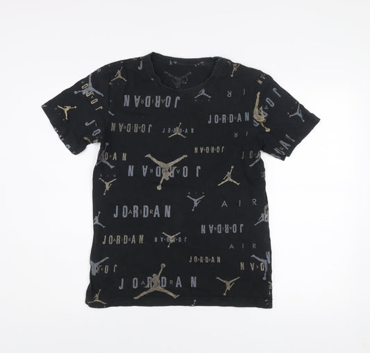 Nike Jordan Boys Black XL 13-15 yrs Graphic Print Cotton T-Shirt