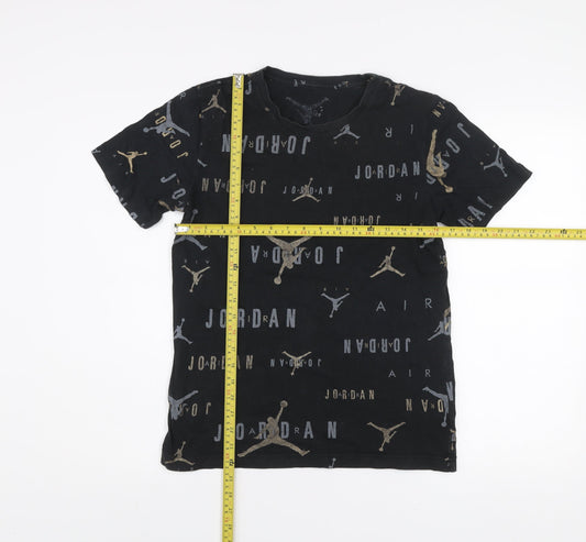 Nike Jordan Boys Black XL 13-15 yrs Graphic Print Cotton T-Shirt