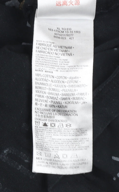 Nike Jordan Boys Black XL 13-15 yrs Graphic Print Cotton T-Shirt