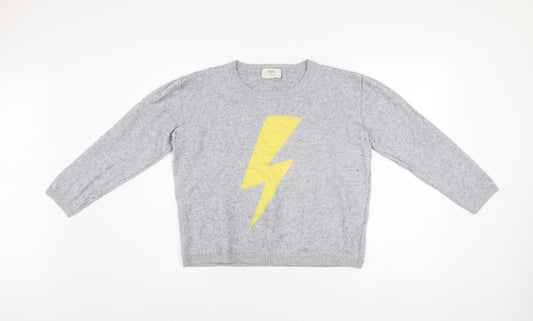 Hush Womens Grey Lightning Bolt Pullover Jumper Size L Wool Blend
