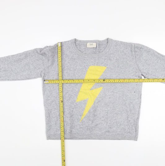 Hush Womens Grey Lightning Bolt Pullover Jumper Size L Wool Blend