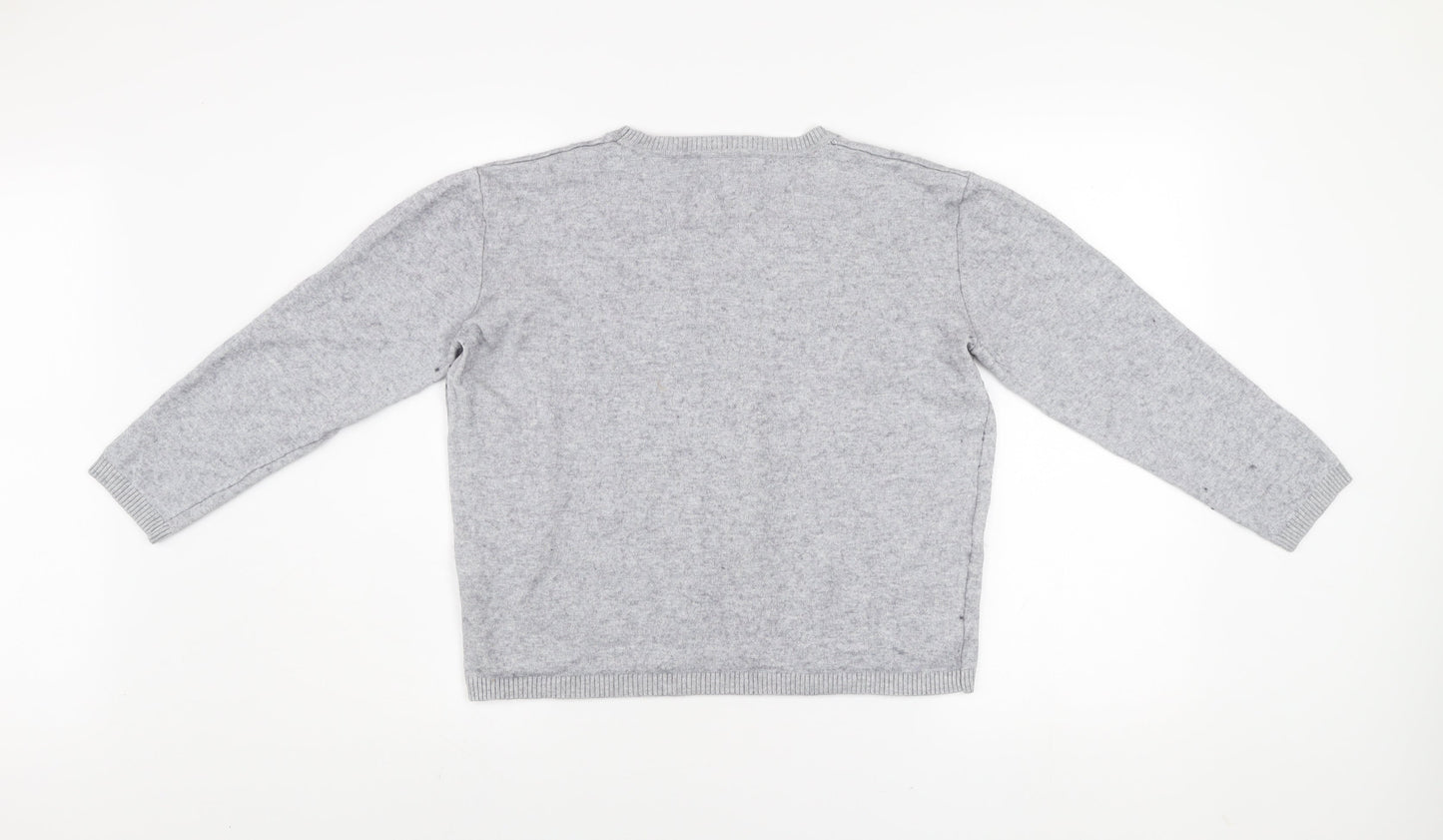 Hush Womens Grey Lightning Bolt Pullover Jumper Size L Wool Blend