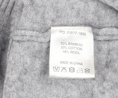 Hush Womens Grey Lightning Bolt Pullover Jumper Size L Wool Blend