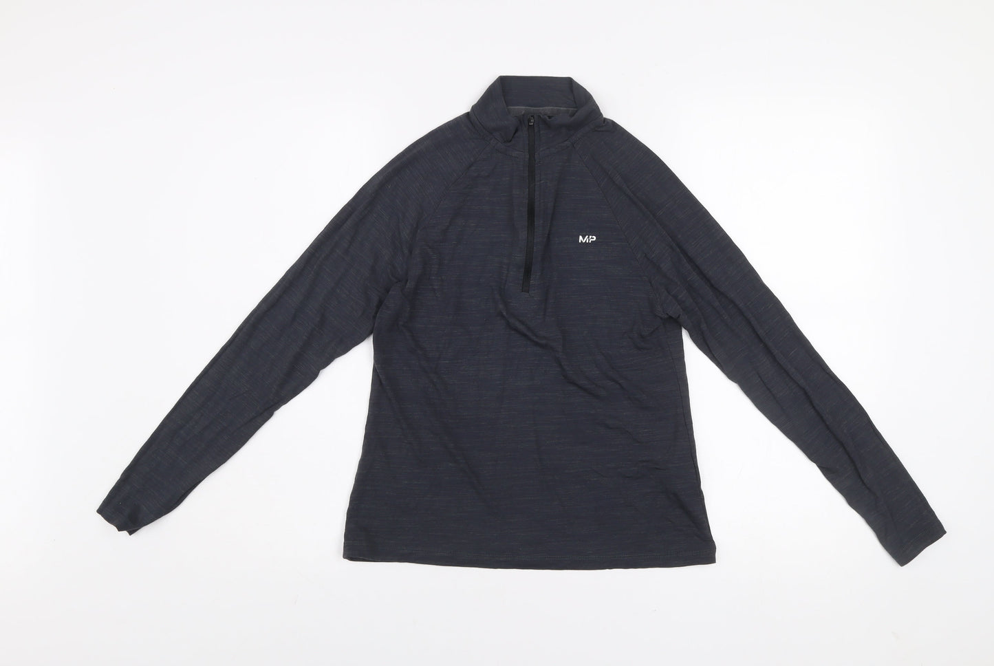 MP Women Black Long Sleeve 1/4 Zip Activewear Top Size S