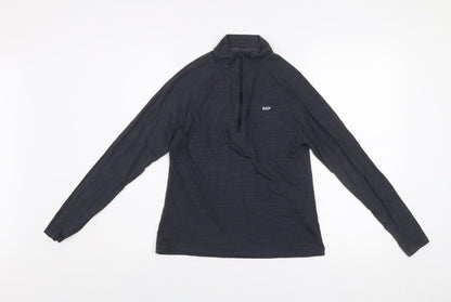 MP Women Black Long Sleeve 1/4 Zip Activewear Top Size S