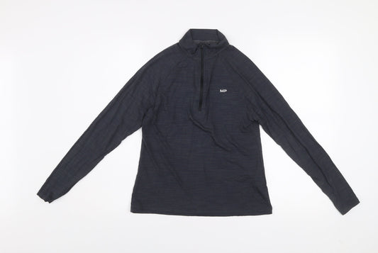 MP Women Black Long Sleeve 1/4 Zip Activewear Top Size S