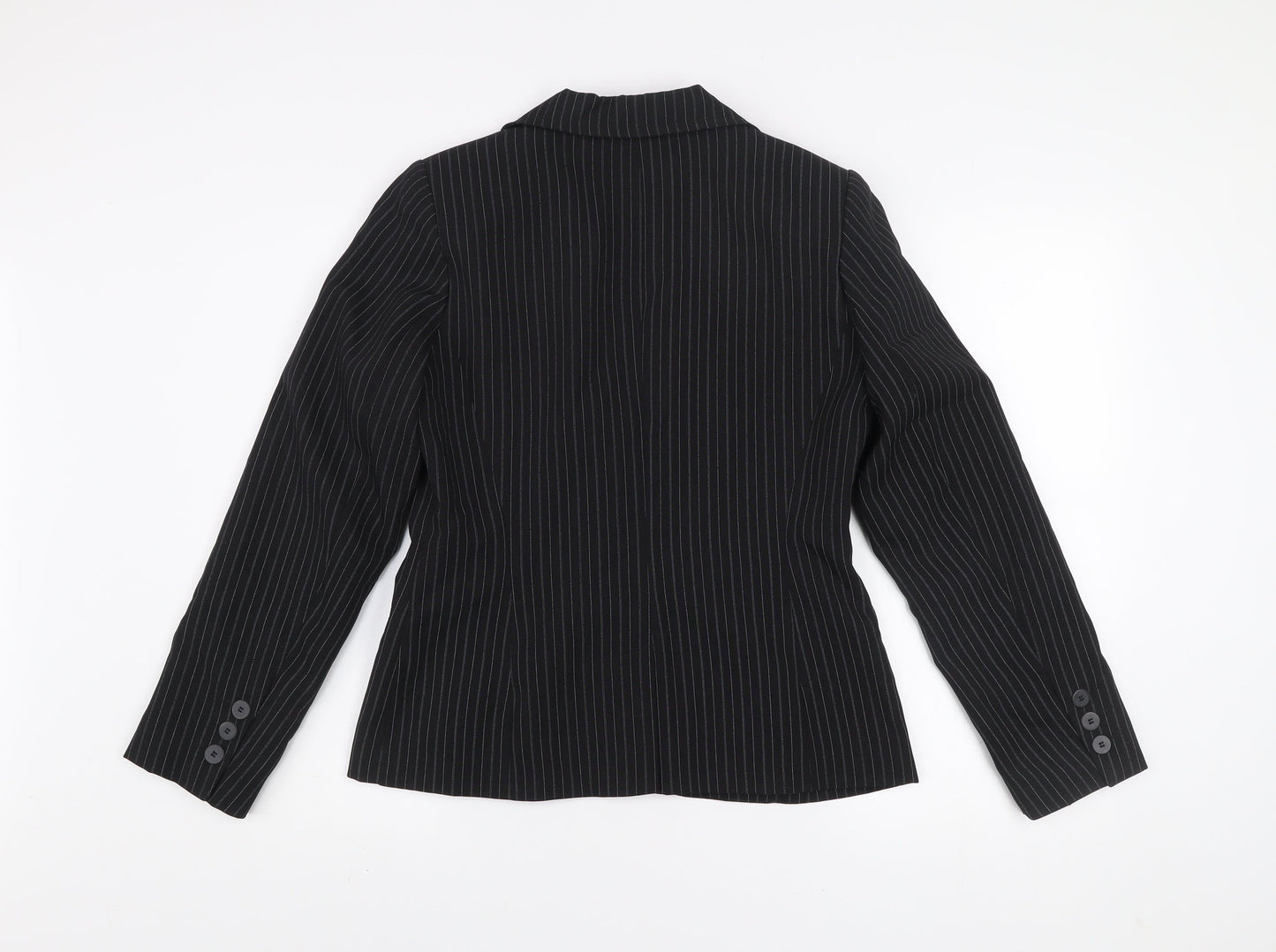 New Look Women's Black Pinstripe Single-Breasted Blazer Size 14