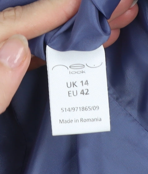 New Look Women's Black Pinstripe Single-Breasted Blazer Size 14