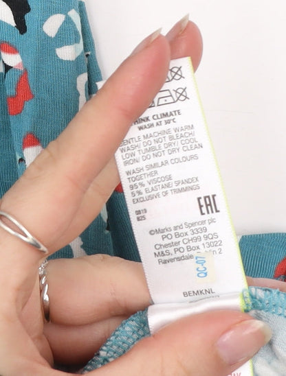 Marks and Spencer Women Blue Animal Print Shift Dress Size 12