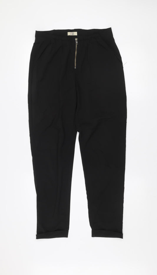 Womens UK Size 12 Love Label Regular Fit Casual Business Workwear Black Trousers