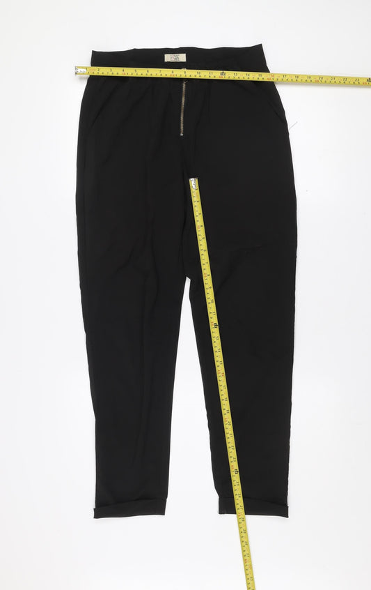 Womens UK Size 12 Love Label Regular Fit Casual Business Workwear Black Trousers