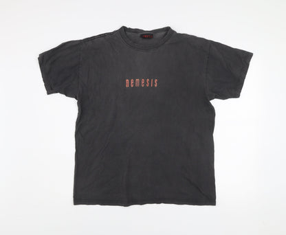 Nemesis Men's Black L Vintage Graphic Crew Neck Cotton T-Shirt