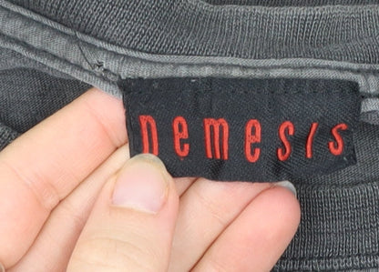 Nemesis Men's Black L Vintage Graphic Crew Neck Cotton T-Shirt