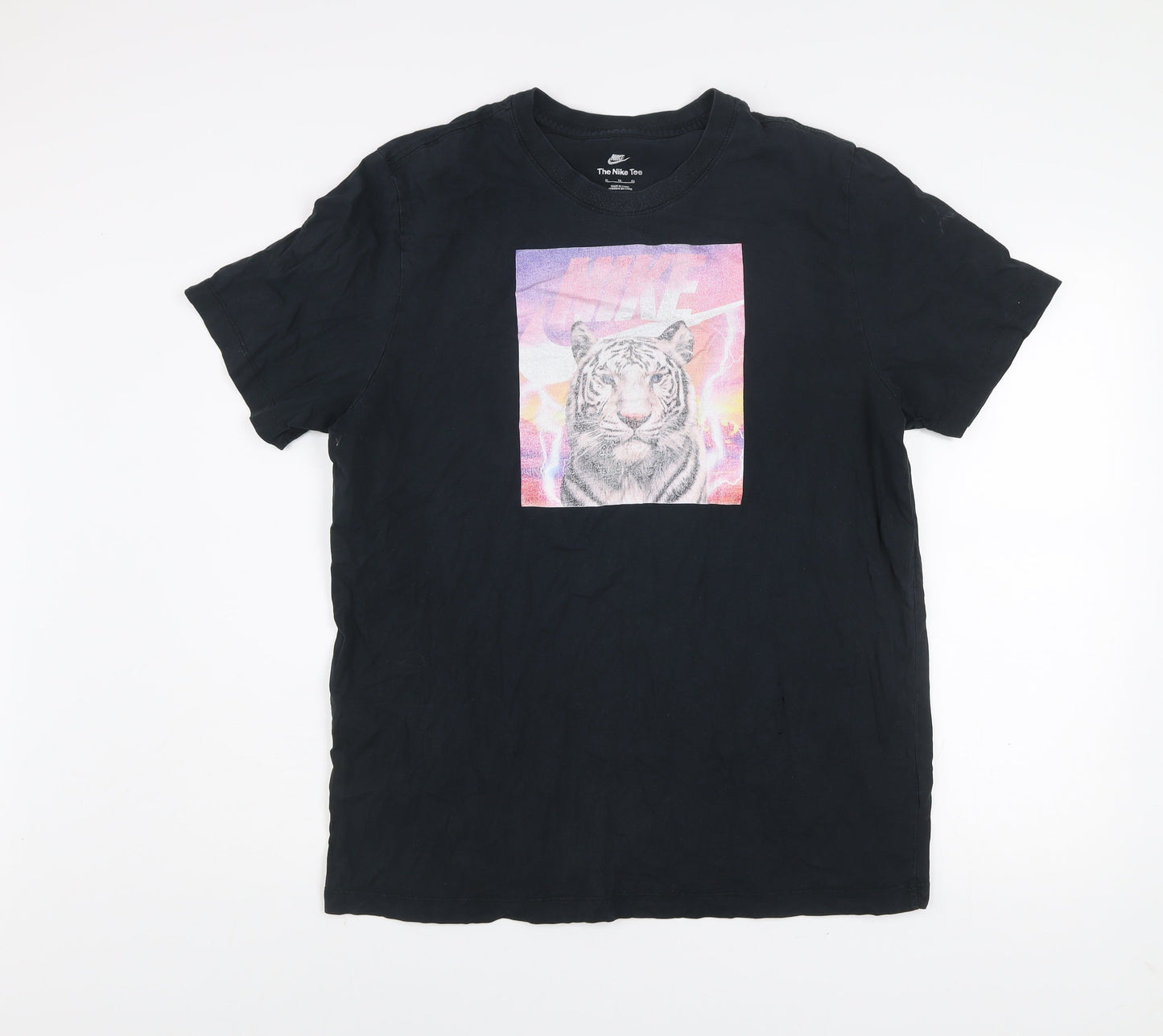 Nike Men's Black XL Graphic Tiger Print Short Sleeve T-Shirt