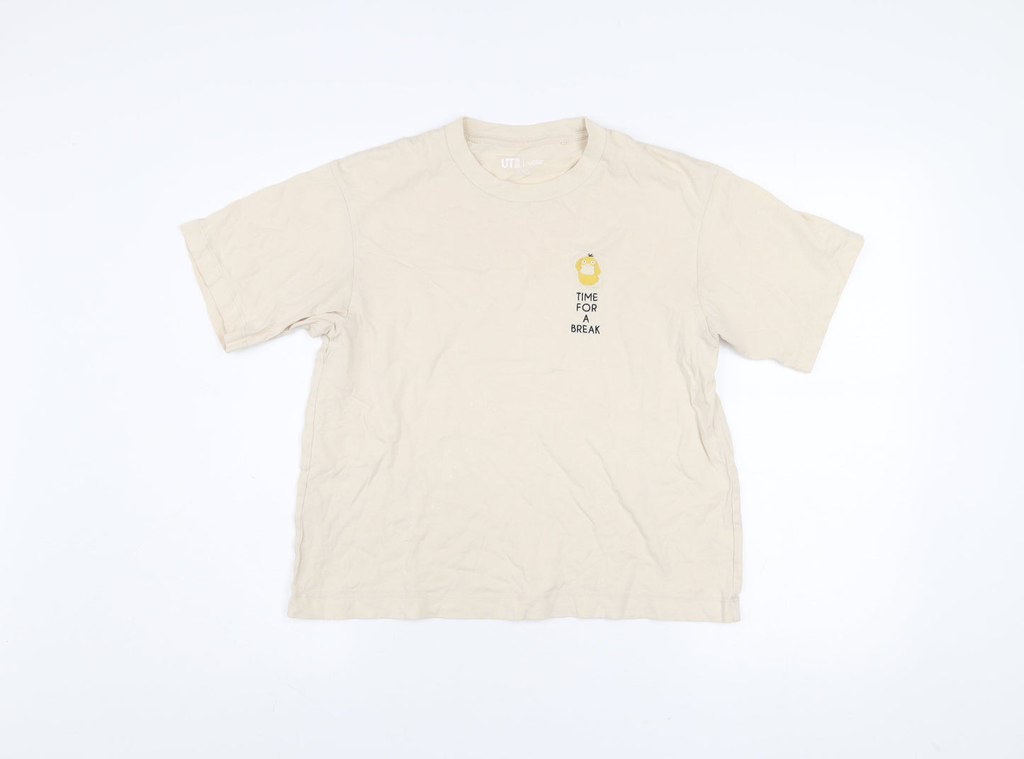 Womens UK Size XS Uniqlo Beige Basic T-Shirt