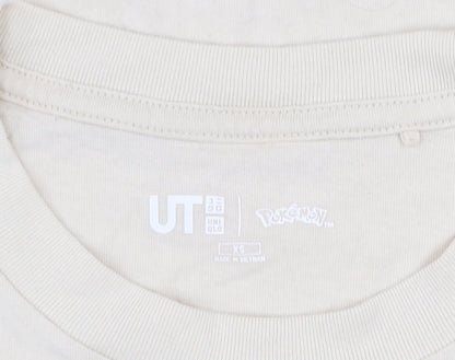Womens UK Size XS Uniqlo Beige Basic T-Shirt