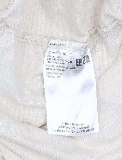 Womens UK Size XS Uniqlo Beige Basic T-Shirt