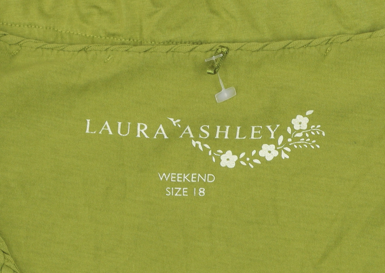 Laura Ashley Women’s Green Size 18 Cotton Modal Short Sleeve T-Shirt