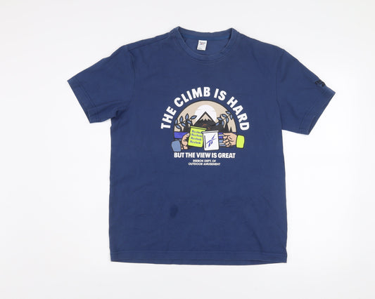 Reebok Men's Blue Graphic Outdoor Quote T-Shirt Size M