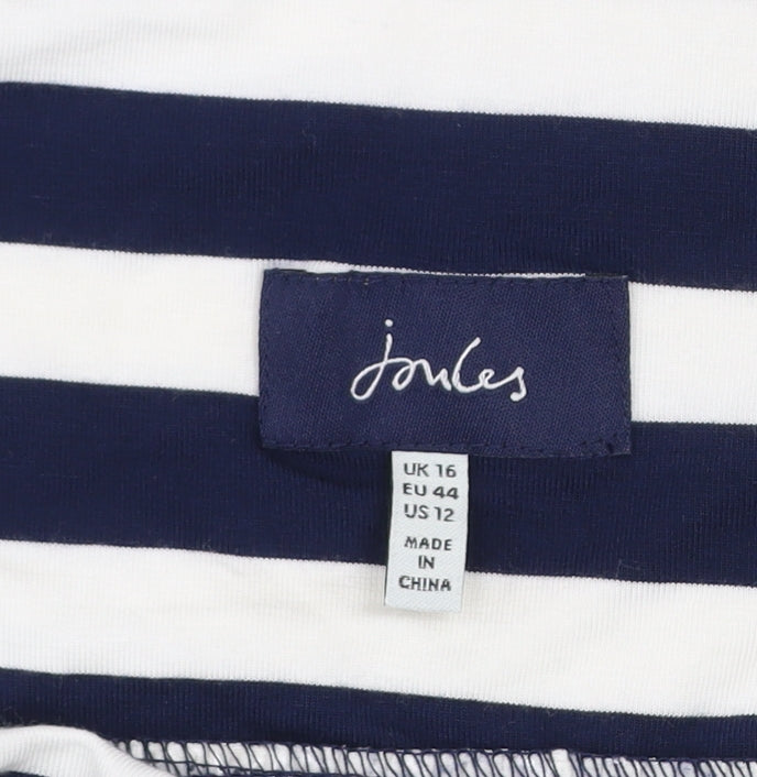Joules Women’s Blue Striped A-Line Knee Length Skirt Size 16