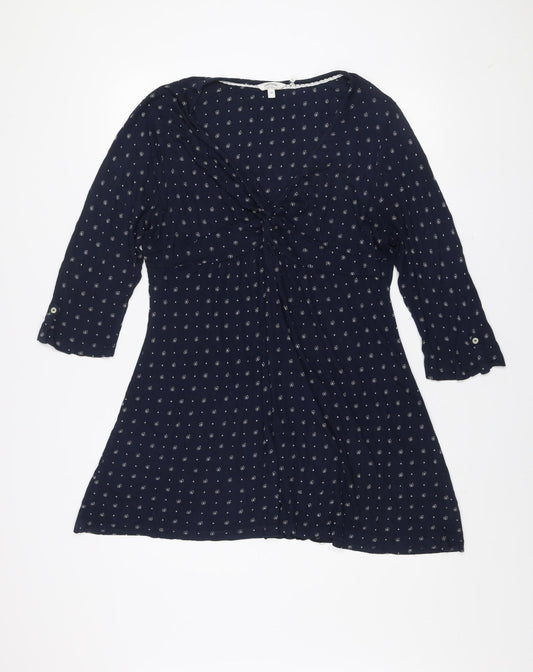 FatFace Women Blue Size 18 A-Line Viscose Knee Length Dress