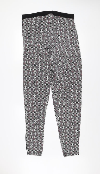 Next Women’s Multicoloured Geometric Tapered Jersey Trousers Size 16