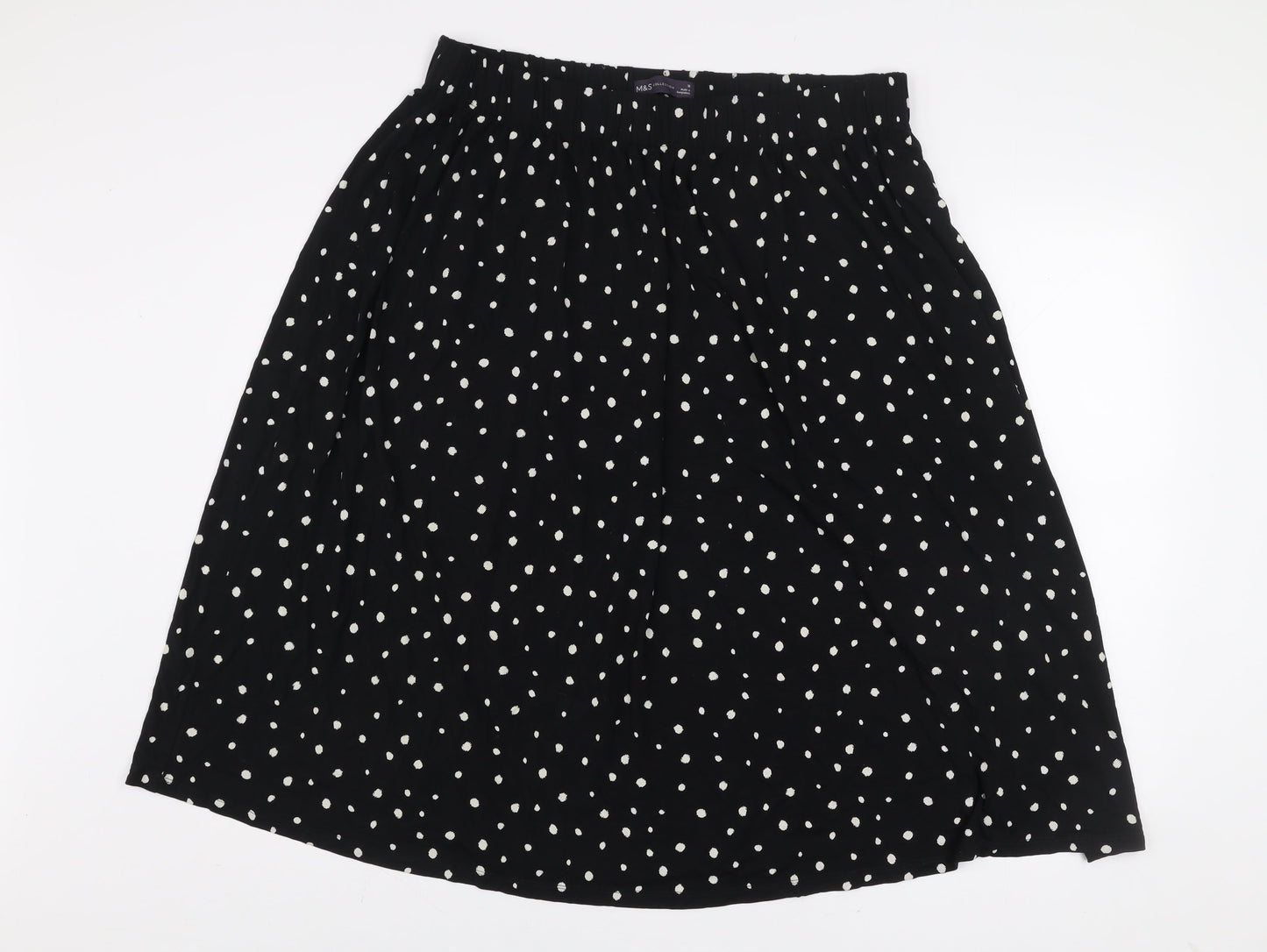 Marks and Spencer Women’s Black Polka Dot A-Line Skirt Size 18