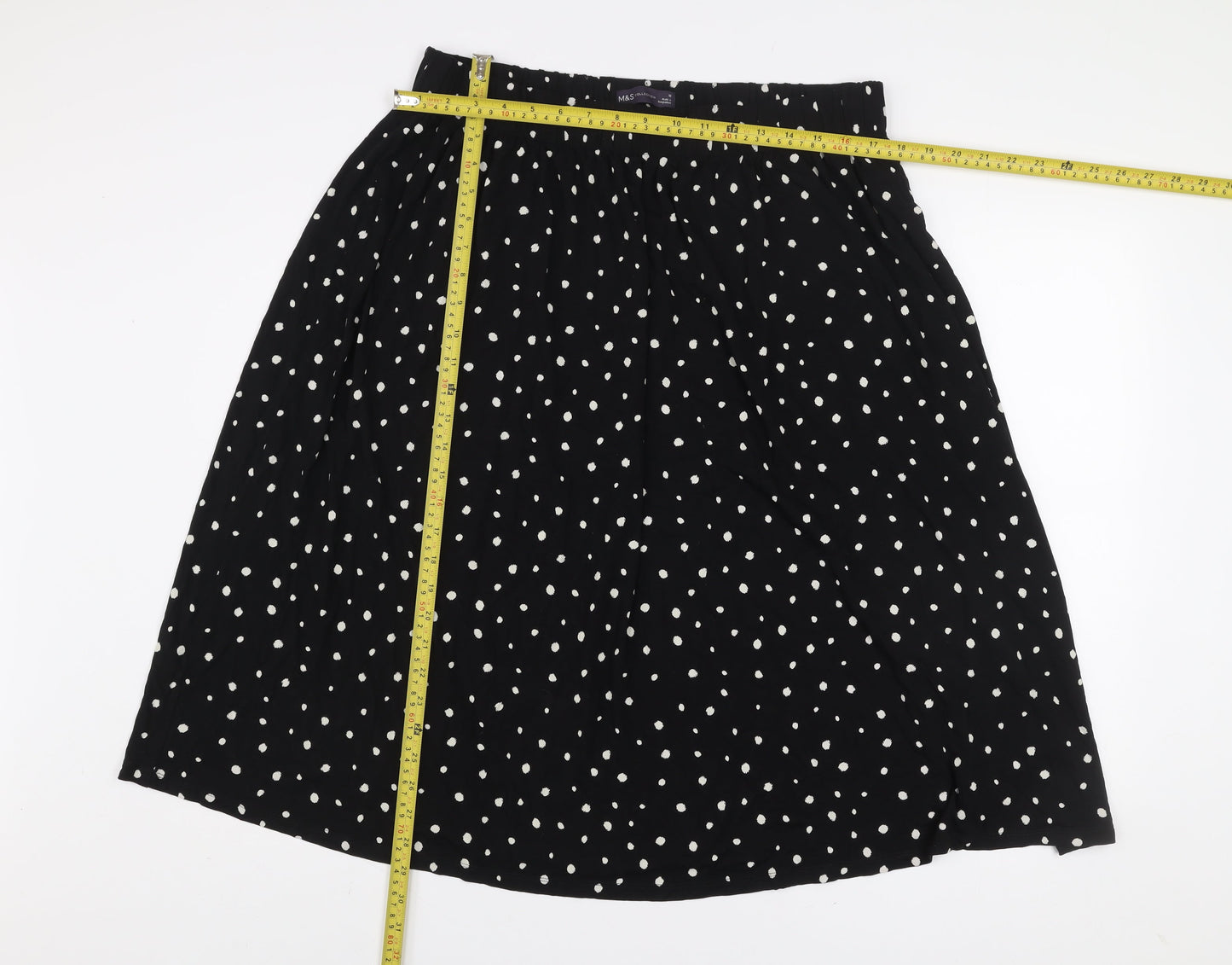 Marks and Spencer Women’s Black Polka Dot A-Line Skirt Size 18