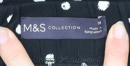 Marks and Spencer Women’s Black Polka Dot A-Line Skirt Size 18