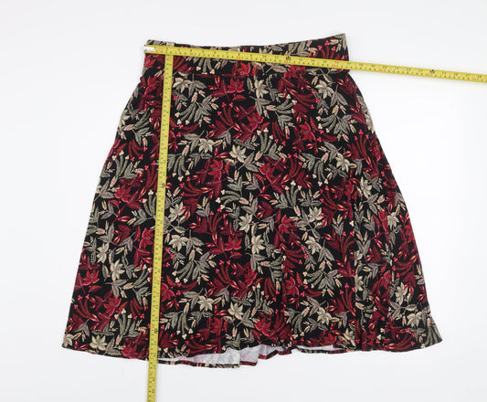 Marks and Spencer Women’s Floral A-Line Knee Length Skirt Size 16 Multicoloured