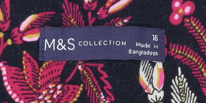 Marks and Spencer Women’s Floral A-Line Knee Length Skirt Size 16 Multicoloured